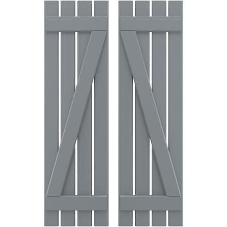 Americraft 4-Board (2 Batten) Wood Spaced Board-n-Batten Shutters W/ Z-Bar, ARW102SB415X83CHH